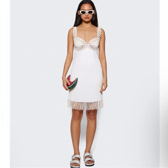 NEW PROENZA SCHOULER WHITE RIBBED MINI DRESS - Picture 11 of 12